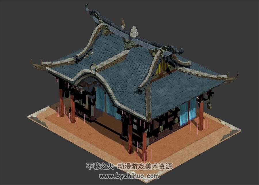 中式古风凉亭 Max模型