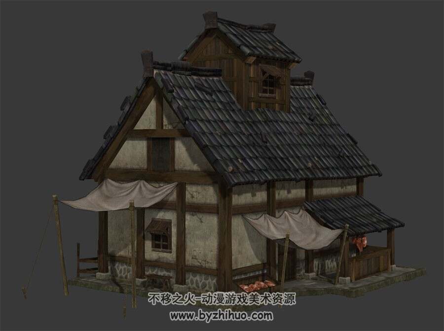 中式古代店铺 Max模型