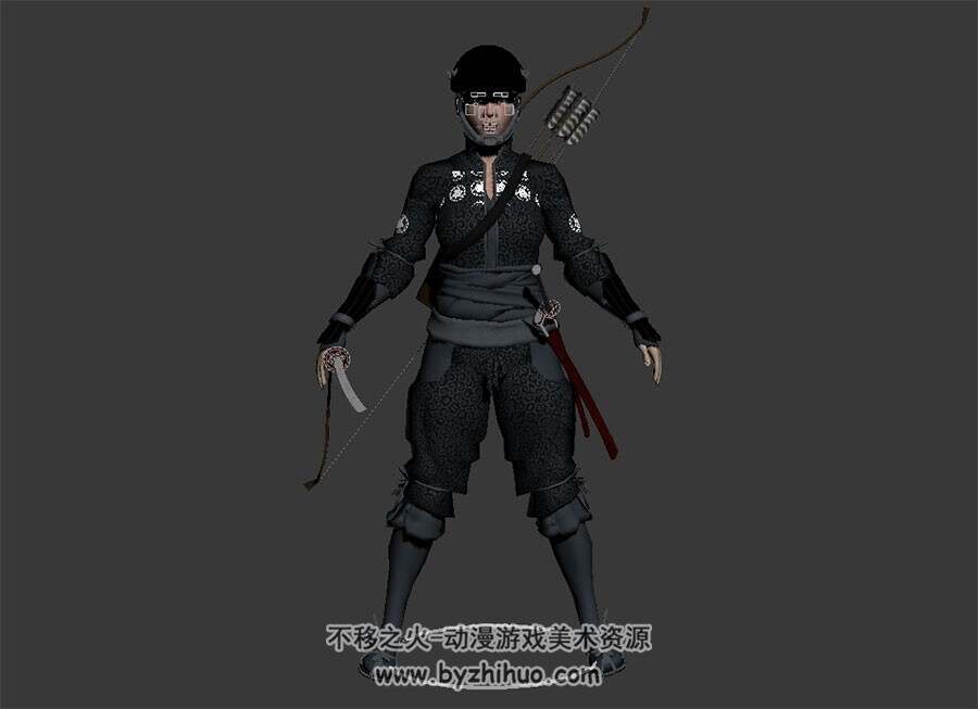 次世代 女弓箭手 3D模型有绑定