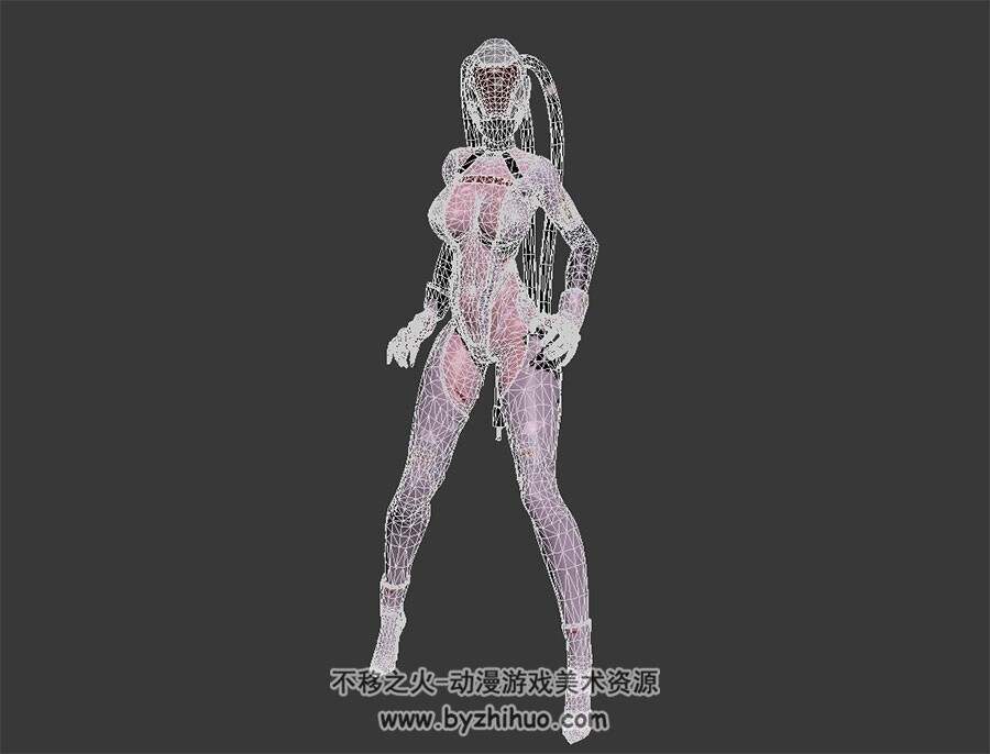 次世代 科幻星际女战士 3D模型 三边面高模