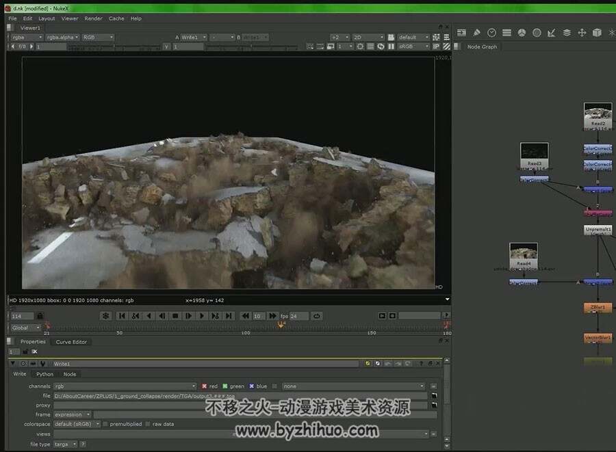 电影特效魔术师Houdini 产品级路面塌陷视频教程 39.4GB
