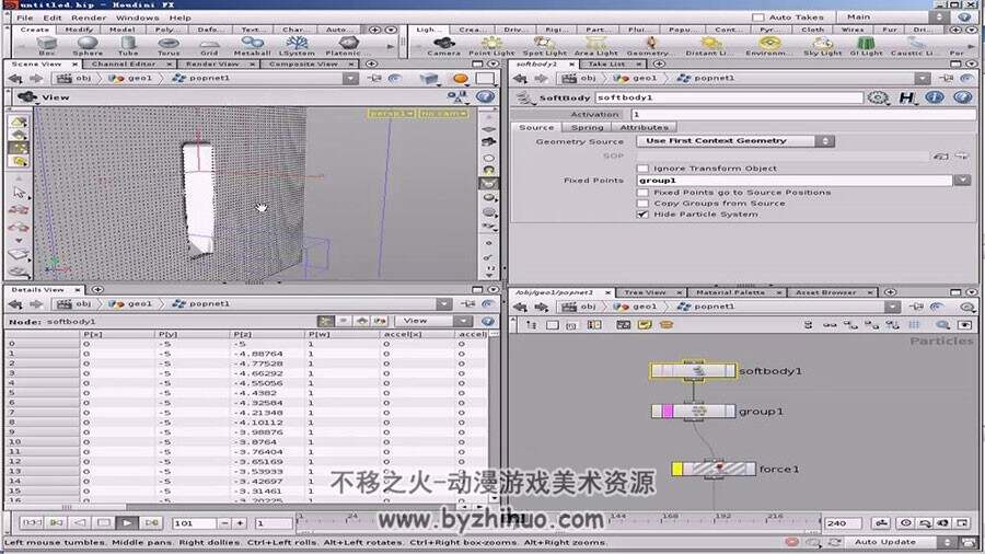 HOUDINI 粒子柔体的制作技巧视频教程