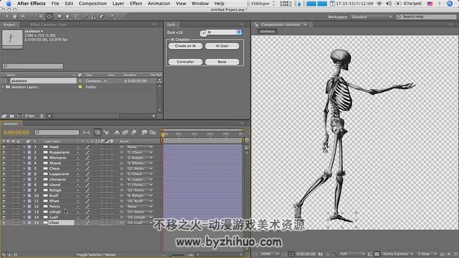 AE插件Duik 动画角色骨骼绑定教程
