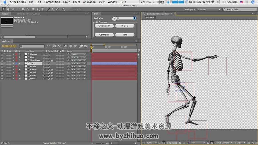 AE插件Duik 动画角色骨骼绑定教程