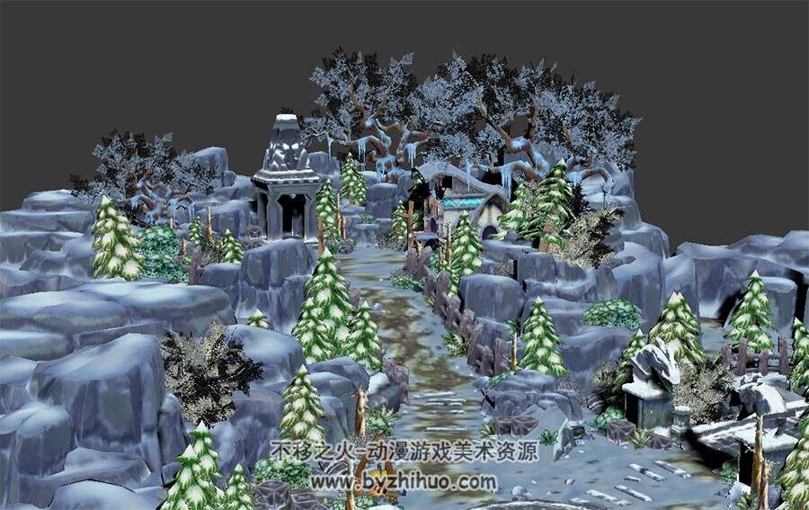 雪景矿洞 Max模型