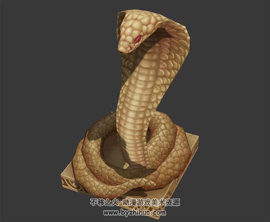 黄金眼镜蛇雕像 Max模型