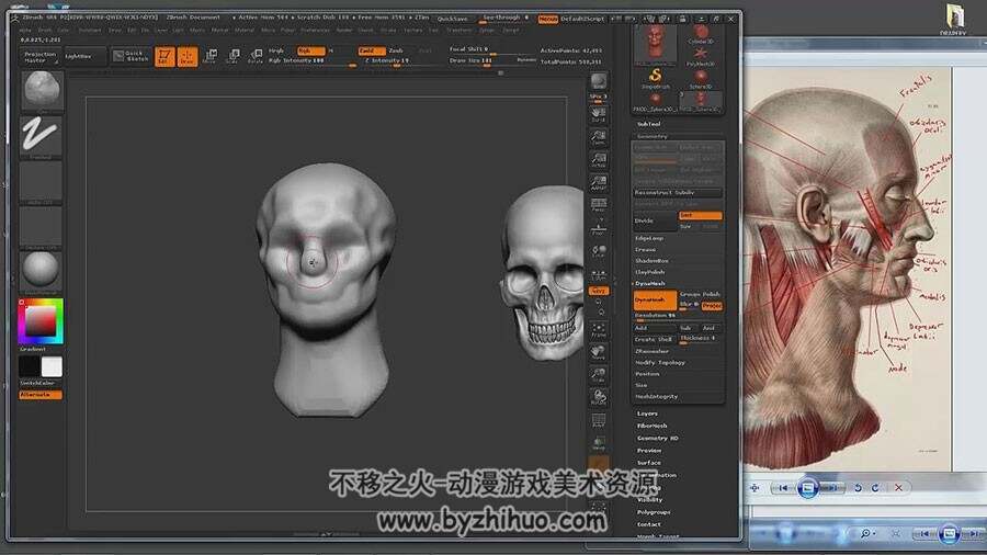 ZBrush 逼真写实女性角色面部雕刻技术视频教程