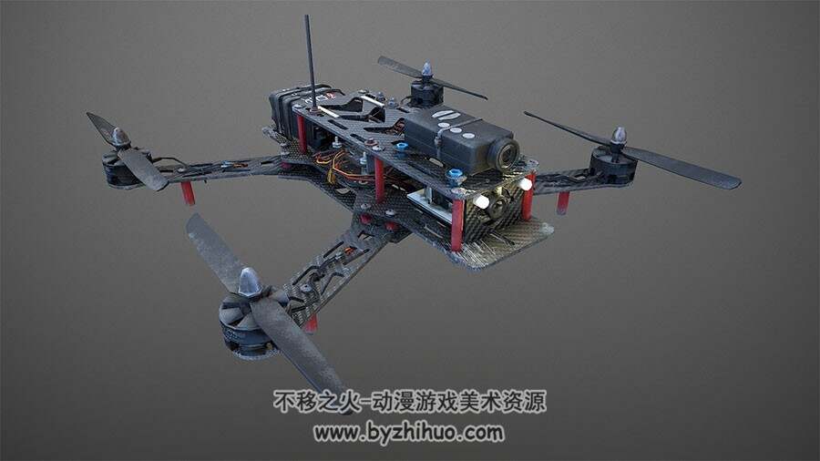 一台 次世代 逼真写实的无人机3D模型