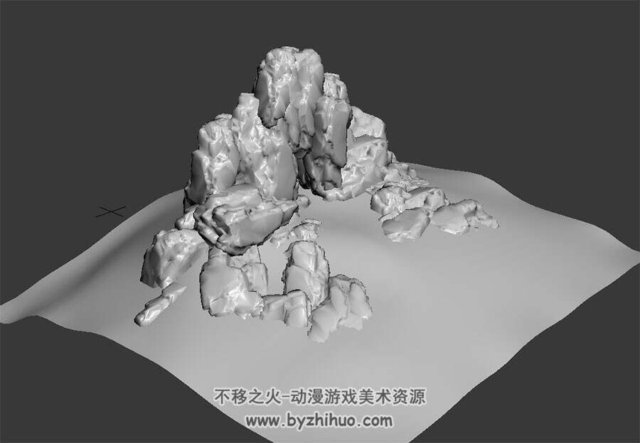 山体石堆 Max模型