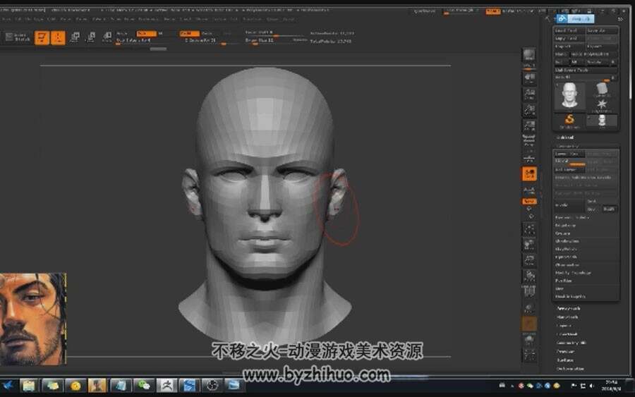 ZBrush 逼真写实的武士头部雕刻视频教程