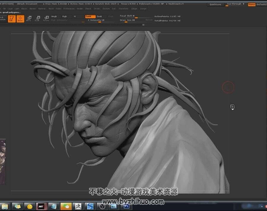 ZBrush 逼真写实的武士头部雕刻视频教程