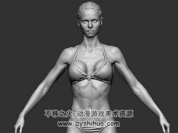 7组健美女性完整人体3D模型合辑