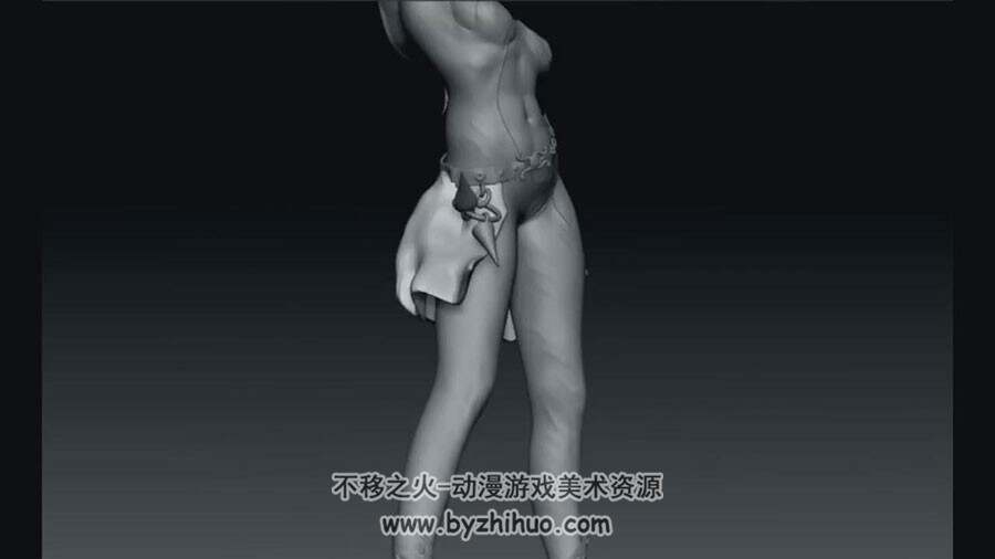ZBrush 雕刻游戏性感女性角色雕刻视频过程