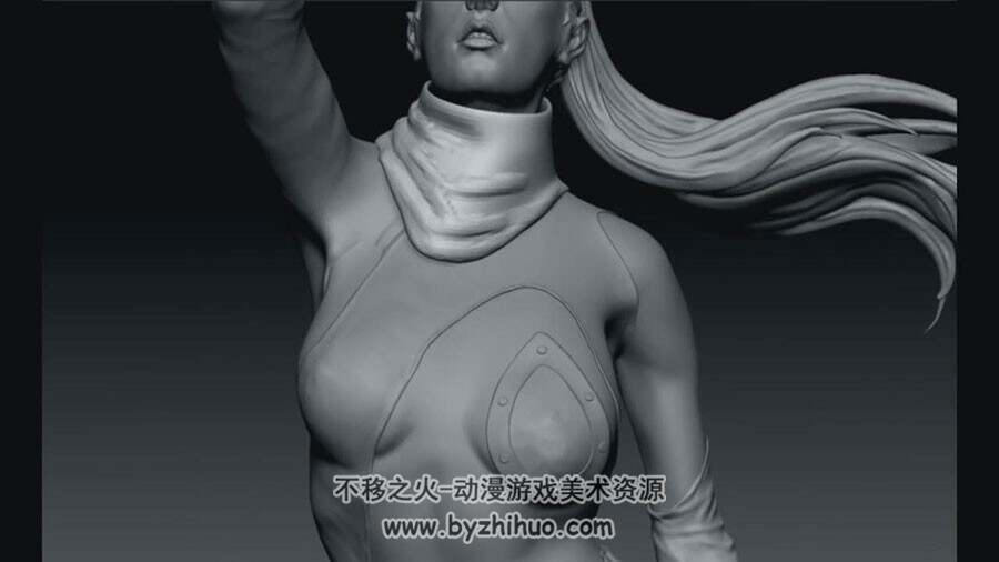 ZBrush 雕刻游戏性感女性角色雕刻视频过程
