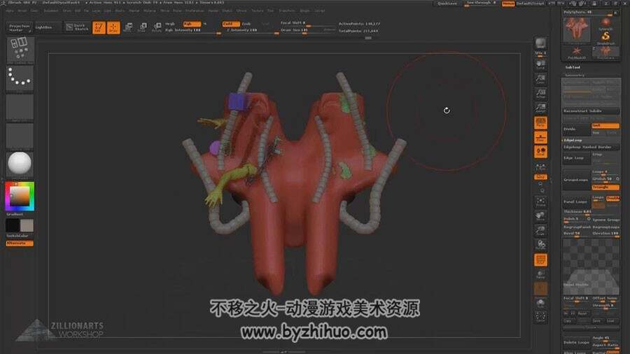 ZBrush 复杂的概念机器人雕刻视频教程