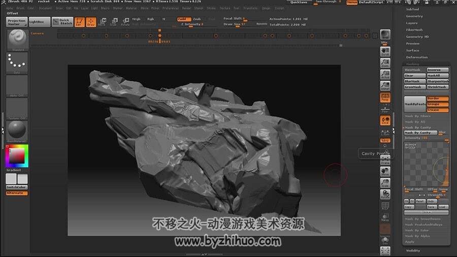 Zbrush 雕刻超精致岩石制视频教程 附源文件