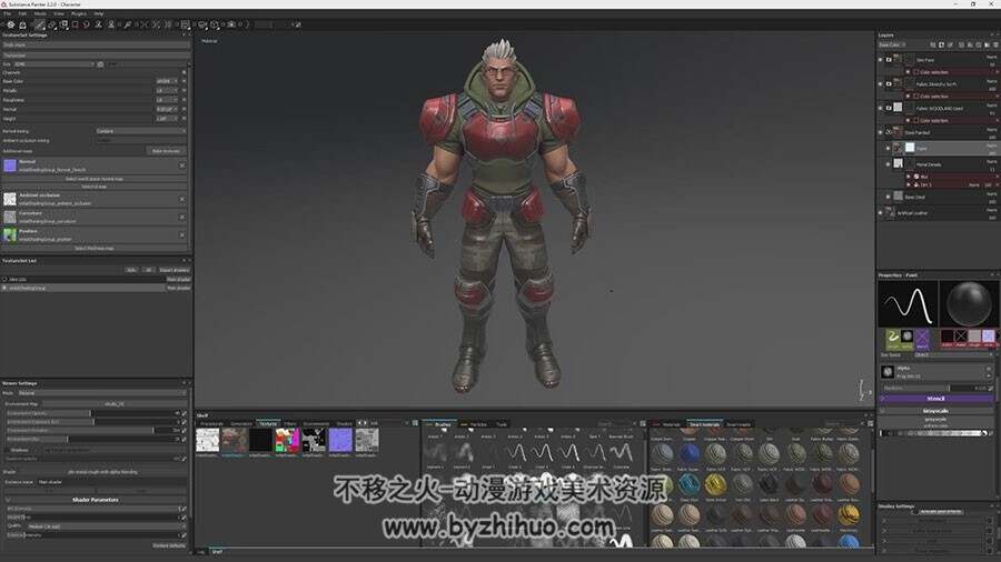 ZBrush 壮汉科幻战士铠甲雕刻制作视频教程 附源文件