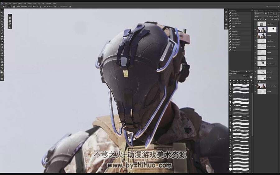 ZBbrush 科幻战士士兵头盔雕刻视频教程
