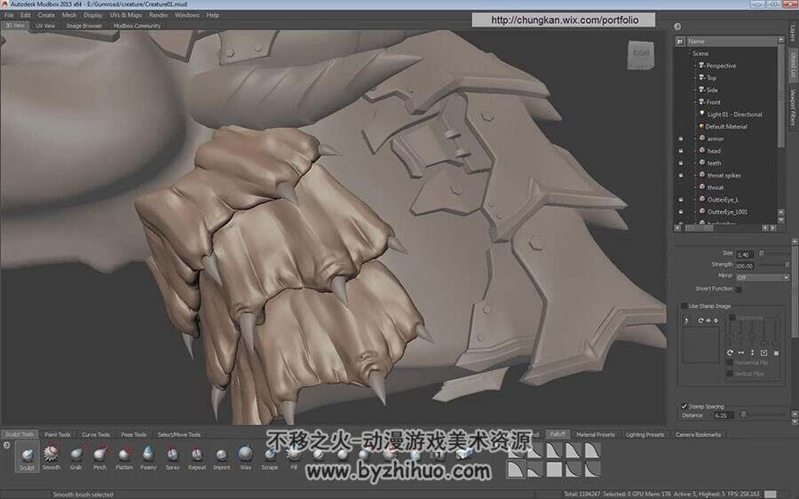 3DS MAX & ZBrush 龙头怪物建模细化雕刻视频教程 附源文件