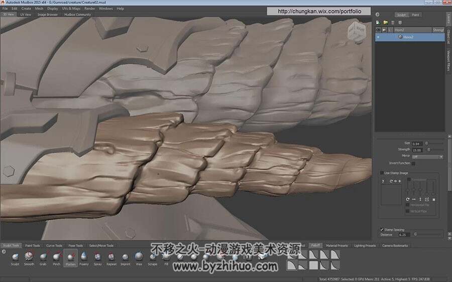 3DS MAX & ZBrush 龙头怪物建模细化雕刻视频教程 附源文件