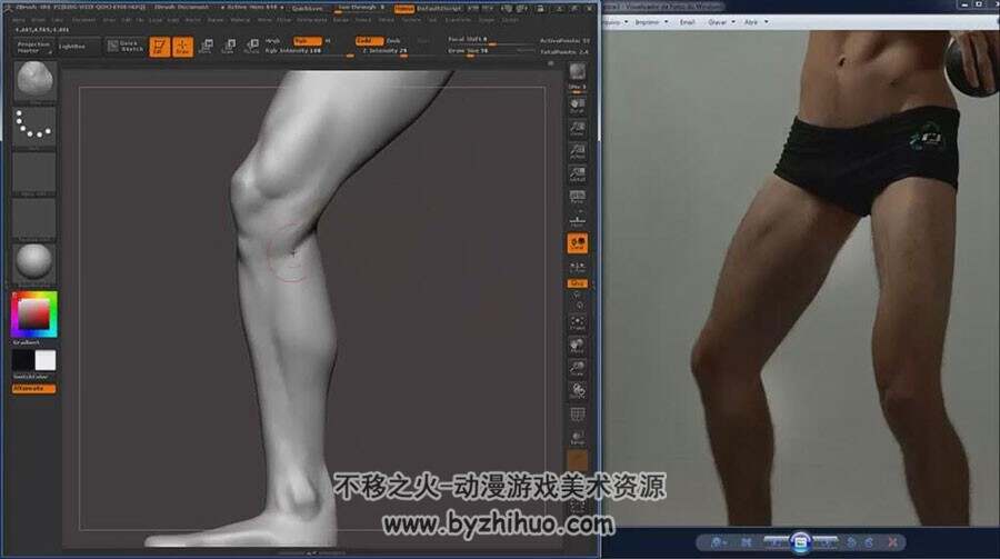 Zbursh 男性角色身体肌肉雕刻大师级视频教程 附源文件