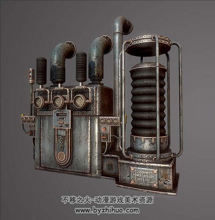 一台 蒸汽机 3D模型