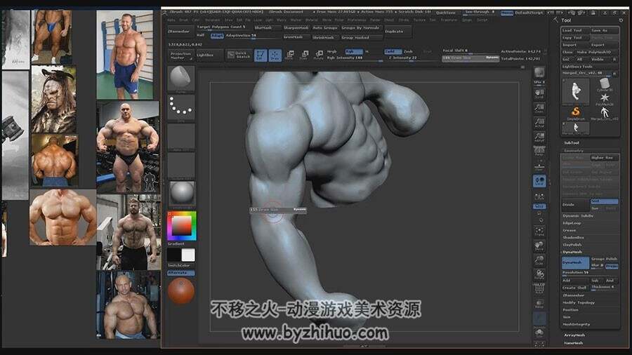 ZBrush 雕刻概念角色兽人头部模型全流程视频教程