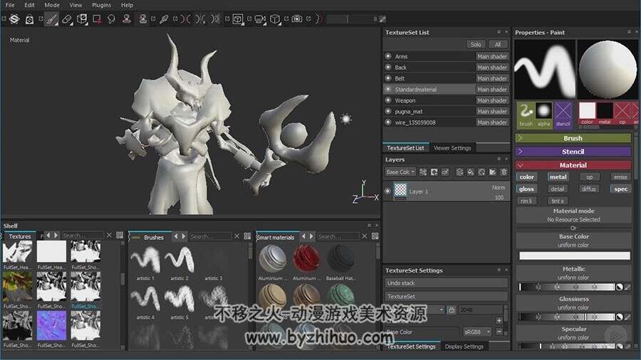 zbrush 刀塔风游戏角色创建是视频教程