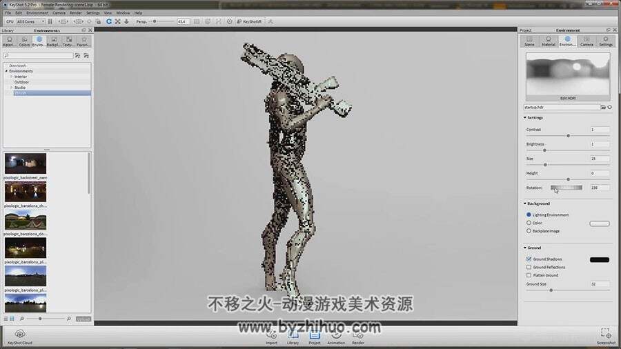 ZBrush 雕刻科幻女铠甲战士视频教程