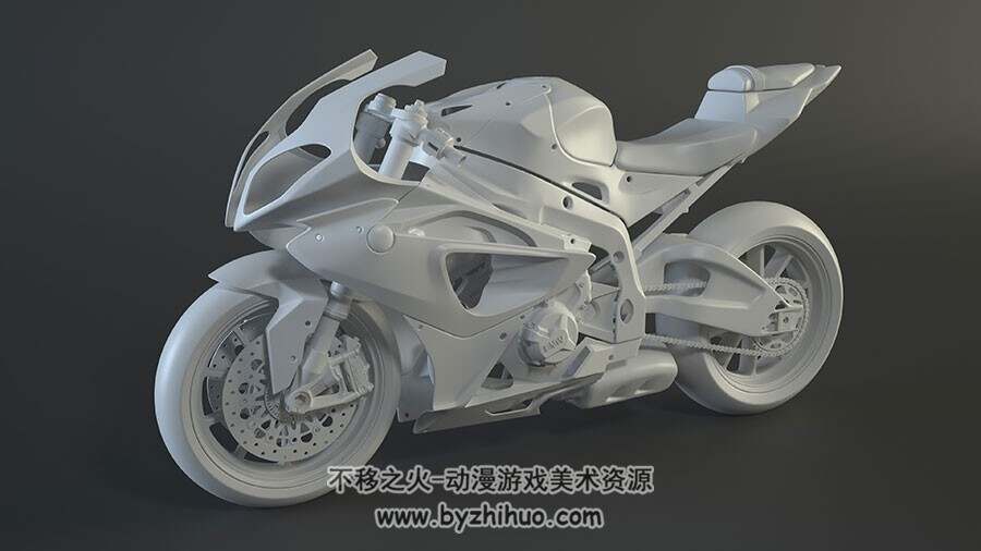 次世代摩托车3D模型 四边面