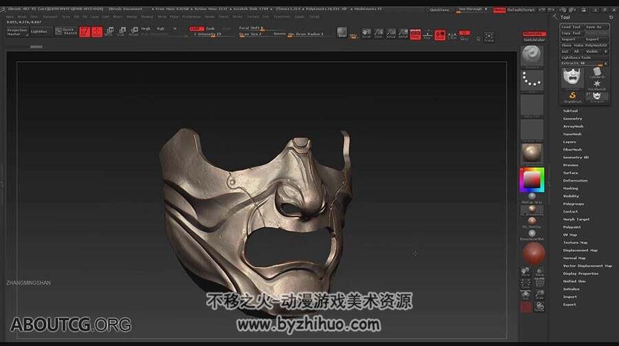 MAYA & ZBrush 日本武将头盔深入雕刻视频教程 7.45GB