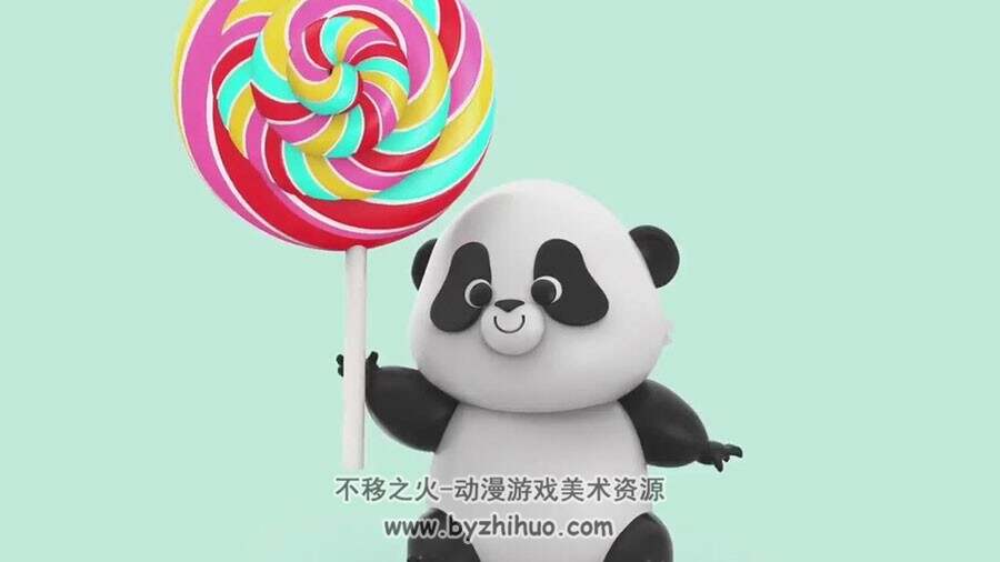 Zbrush 可爱熊猫卡通角色完整制作视频教程