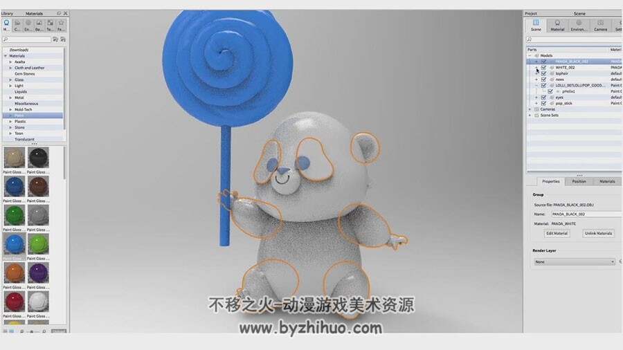 Zbrush 可爱熊猫卡通角色完整制作视频教程