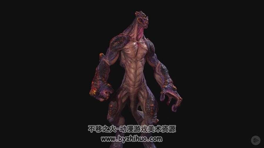 Zbrush 魔幻怪物角色设计细化雕刻视频教程 附源文件
