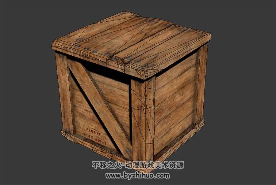 次世代 逼真的木箱子 3D模型