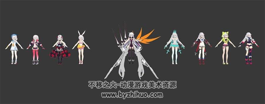 日式和风 美少女角色 Max模型