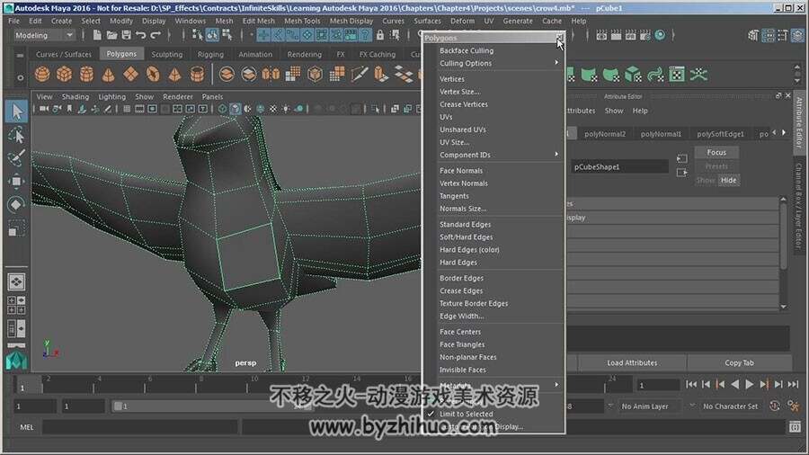 Maya2016 软件基础技能操作实例视频教程