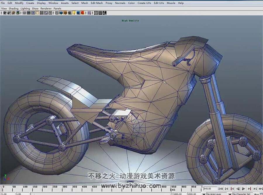 MAYA 摩托车从建模到贴图视频教程 附源文件