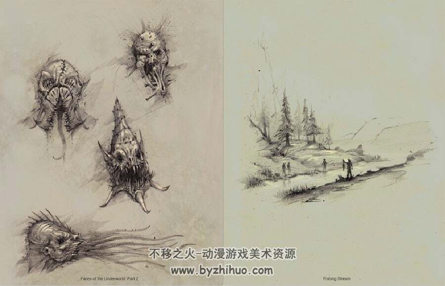 怪物设定线稿画集Subconscious Sketches from a Dark Place