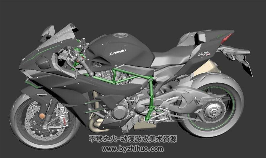 川崎 H2R 摩托车 Max模型