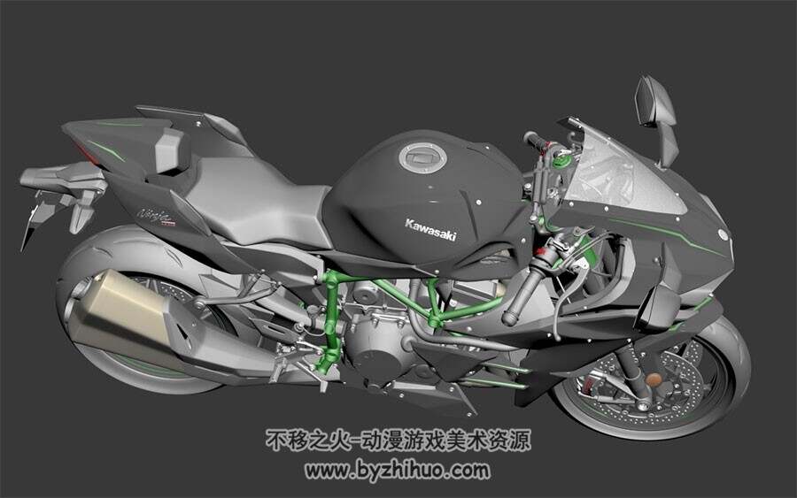 川崎 H2R 摩托车 Max模型