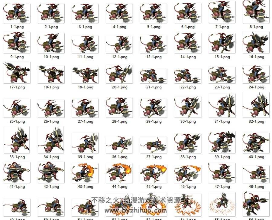 中式古风怪物士兵 动作序列帧分享 440P