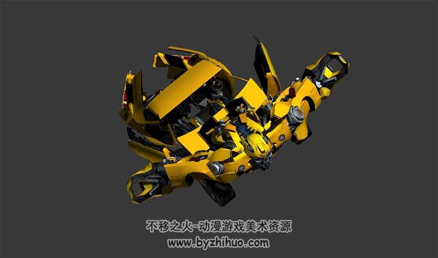 大黄蜂变身汽车 3D模型 带骨骼动画