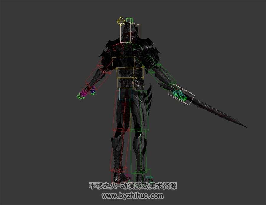 次世代 暗黑血仞战士 3D模型 有骨绑