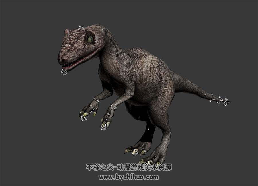 三种皮肤的恐龙 3D模型 有骨骼