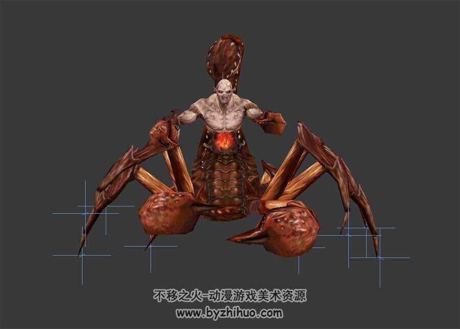 蝎子怪人 BOSS 3D模型 有绑骨和动作