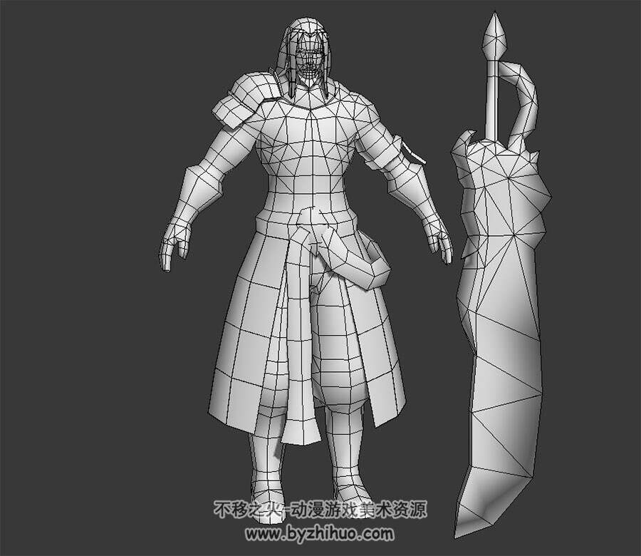 魔幻风 带武器的铠甲战士 3D模型
