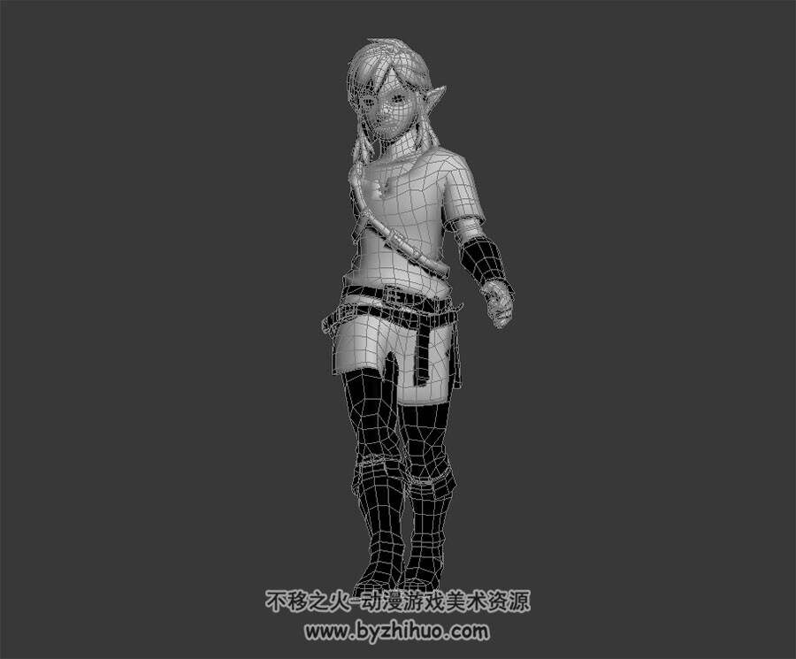 塞尔达男主角 3D模型 有绑定和动作