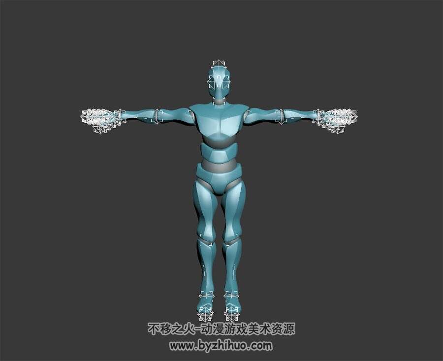 人体骨骼 3D模型 四边面有绑骨