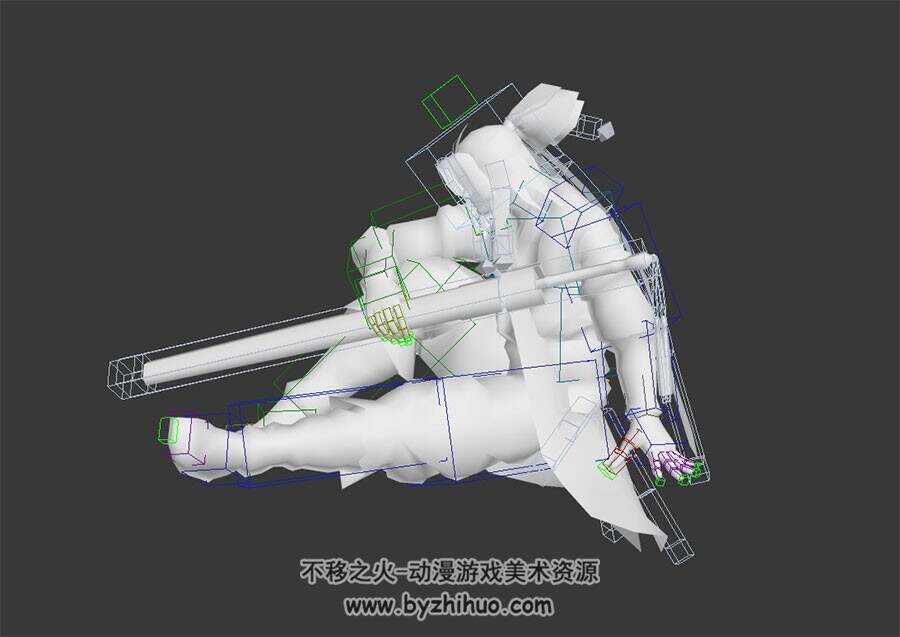 古代男侠客 3D模型 有骨骼和动作
